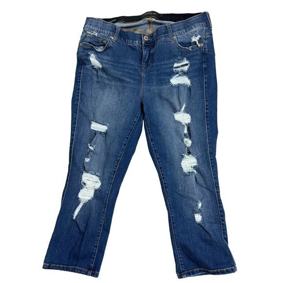 Torrid Womens Plus Size 18 Premium Stretch Distressed Bombshell Skinny Jeans‎ - Picture 1 of 7